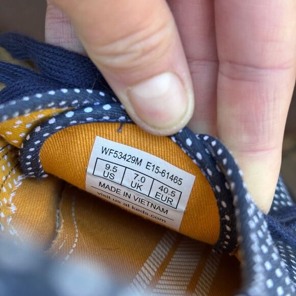 Keds Navy Blue Polka Dot Canvas Tennis Shoes Sneakers - Women’s 9.5 - Picture 7 of 7